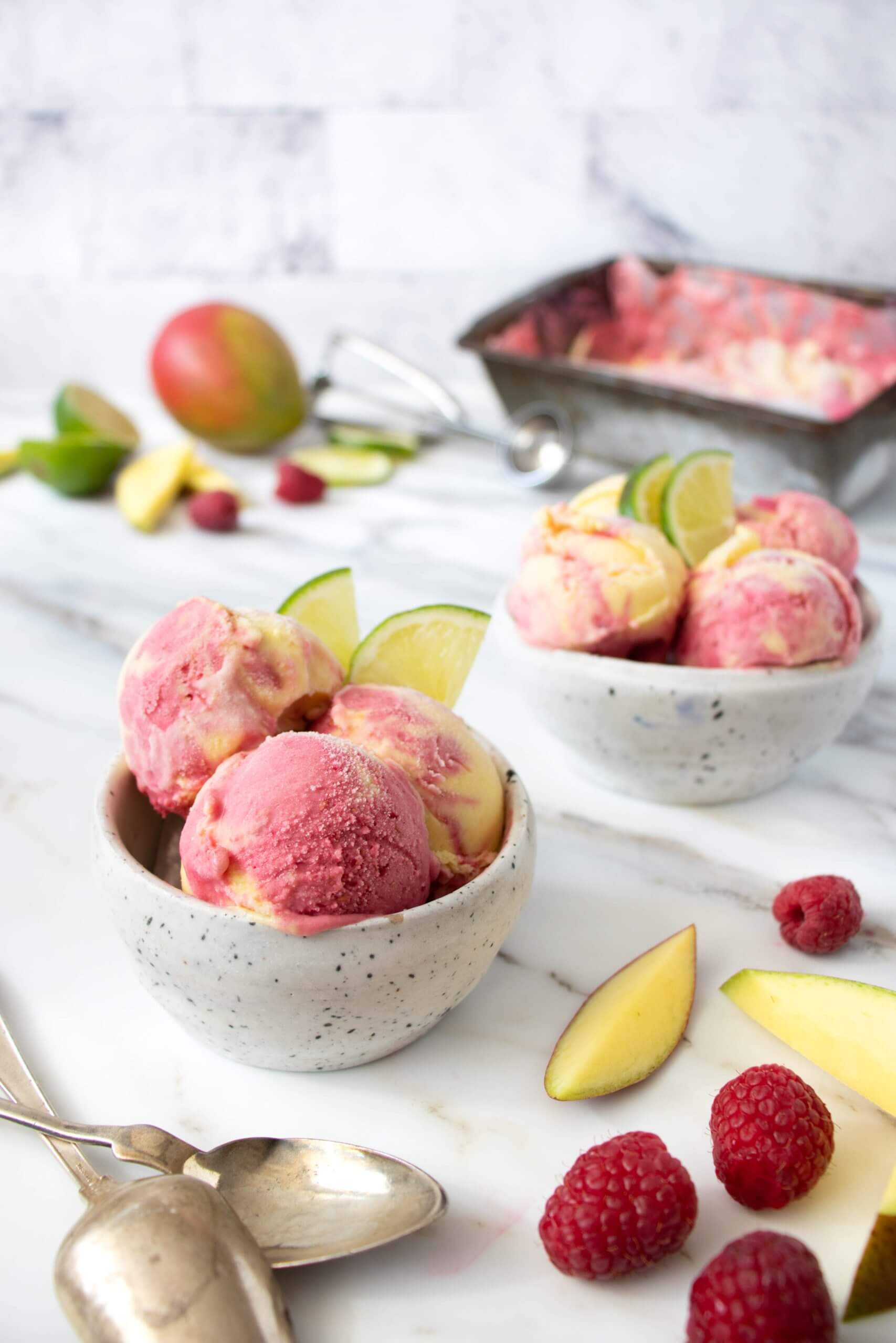 Raspberry Mango Swirl Sherbet Recipe